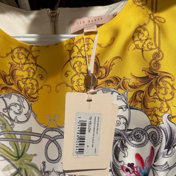 Chic Yellow and White Floral Dress Ted Baker - Picture 10 of 11